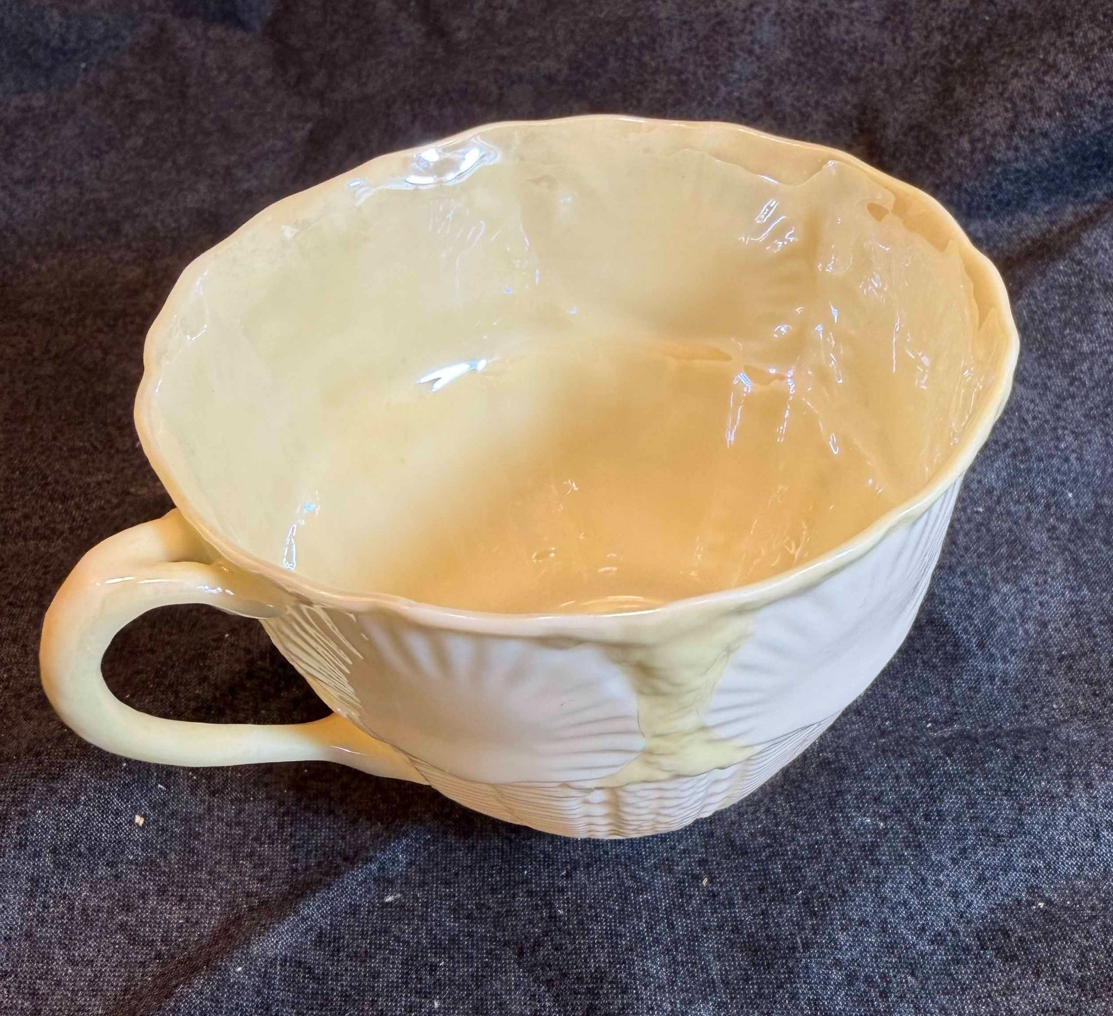 Belleek Shell Teacup and Saucer. Handmade in Ireland.
