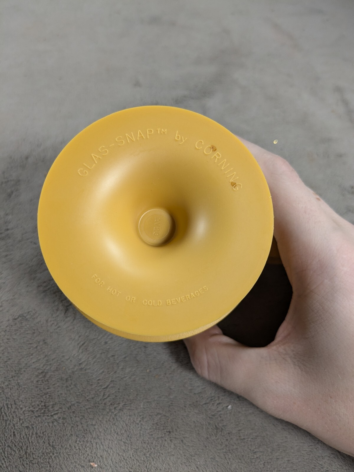 One Vintage Yellow Snap Mug BOTTOM ONLY!! Corning
