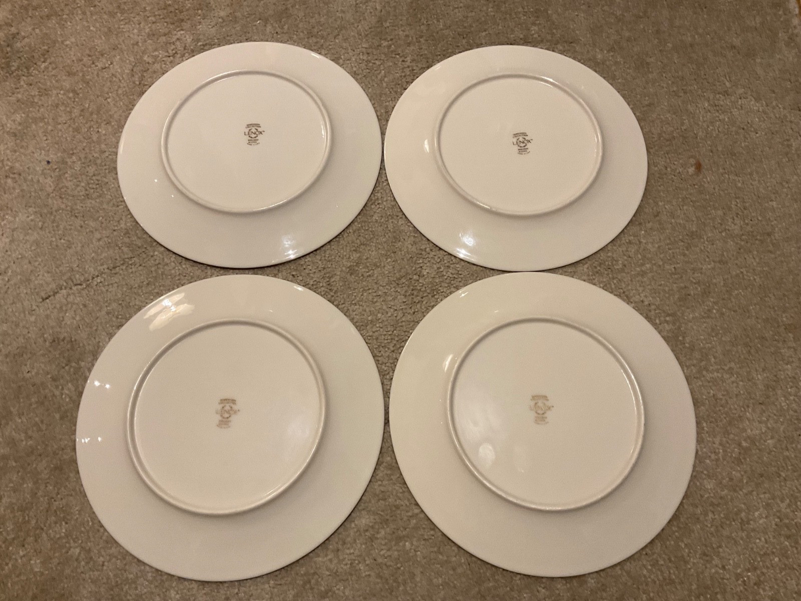 Set of 4 Lenox Holiday 8 Inch Plates Dimension Collection Made in USA Free Ship