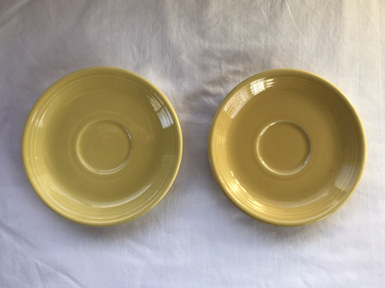 Fiestaware Yellow Sunflower Saucers 2000’s Contemporary Original – Lot of 2