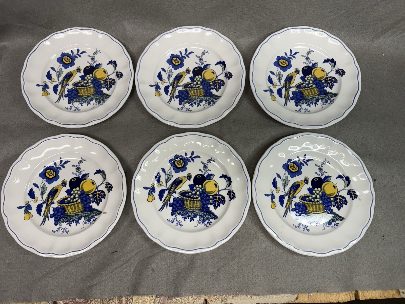 VINTAGE (4) Spode Blue Bird Fruit /Berry Bowls Excellent Condition 5 1/8 Inches