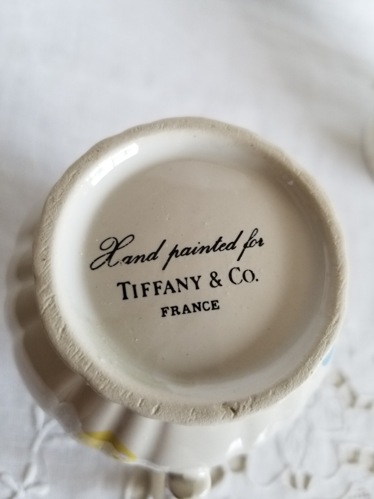 Tiffany & Co Limoges France Handpainted Pastel Hearts Creamer and Sugar Bowl