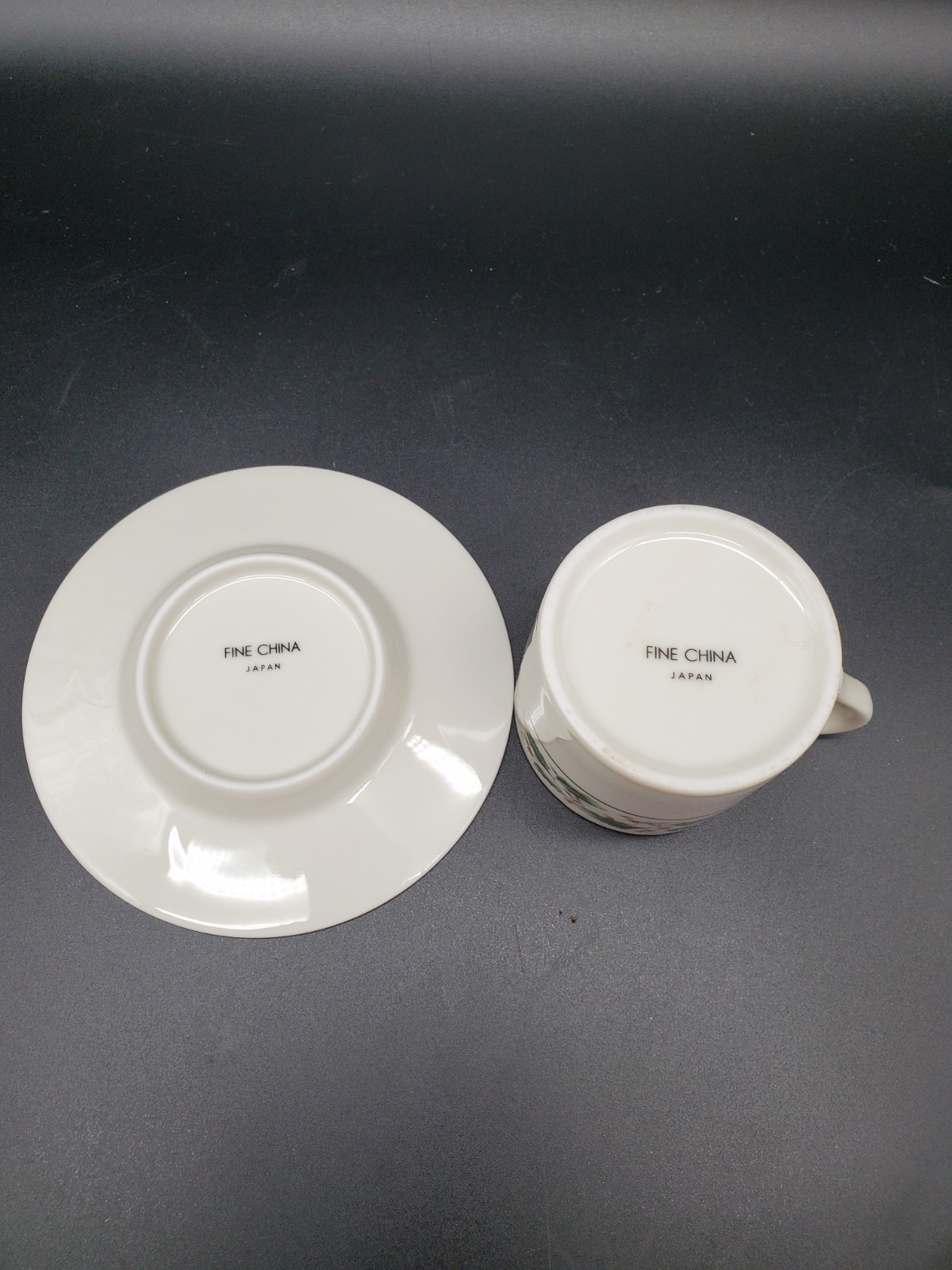Fine China Holiday Tea Cups and Plates 7 cups 8 plates