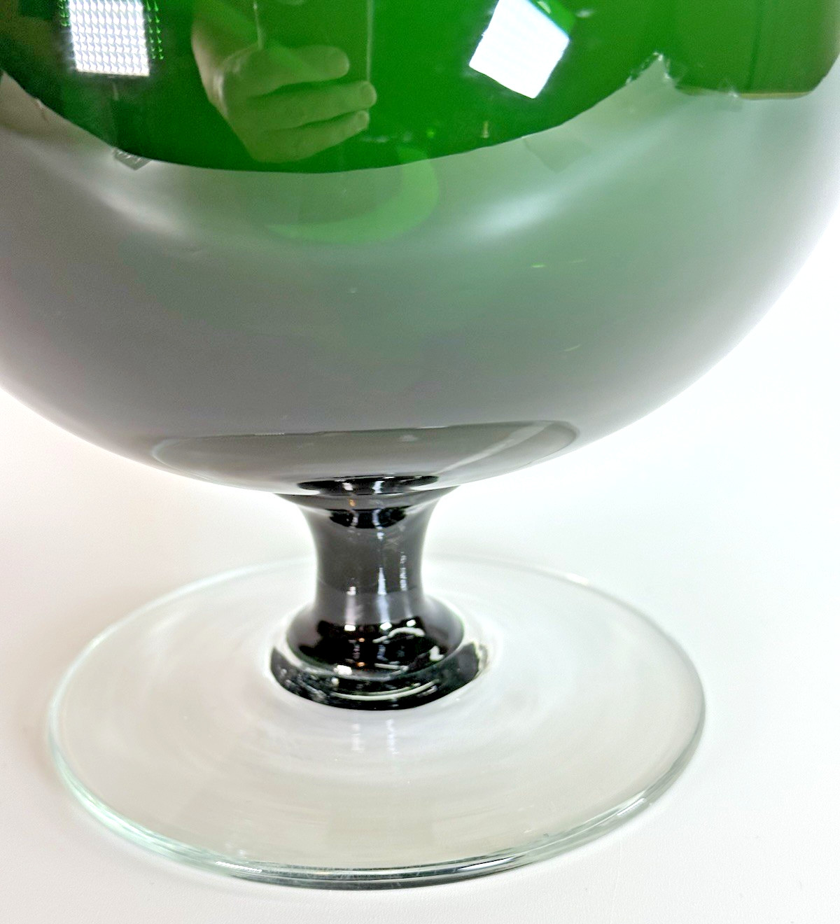 Beautiful Hand Blown Dark Green Footed Barware 48oz Pitcher