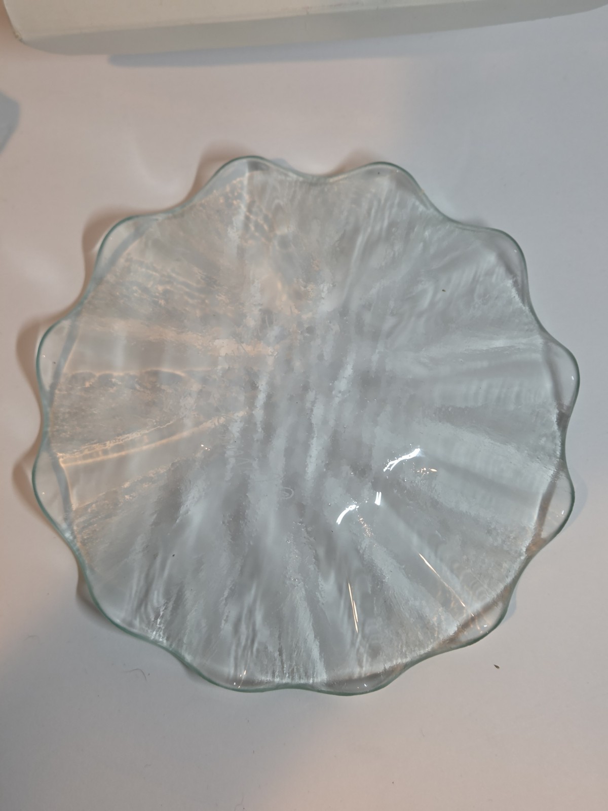 Annieglass Ruffled Glass Bowl 7.5 Inches With Box