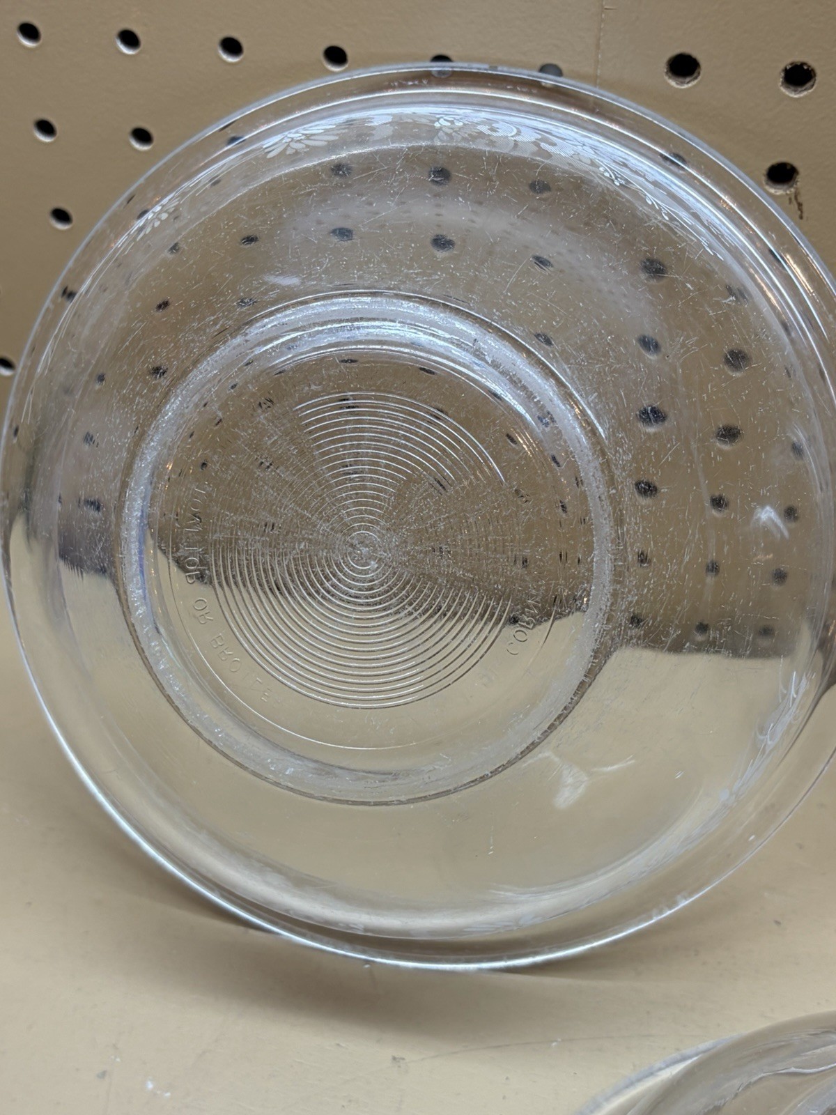 3- Pyrex Clear Colonial Mist White Lace Nesting Mixing Bowl Set 322 (2X) 323 (1)