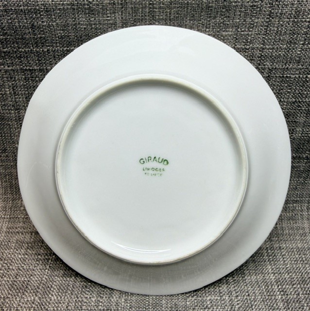 VTG Giraud Limoges France Cup & Saucer White Embossed Scalloped Fine Porcelain