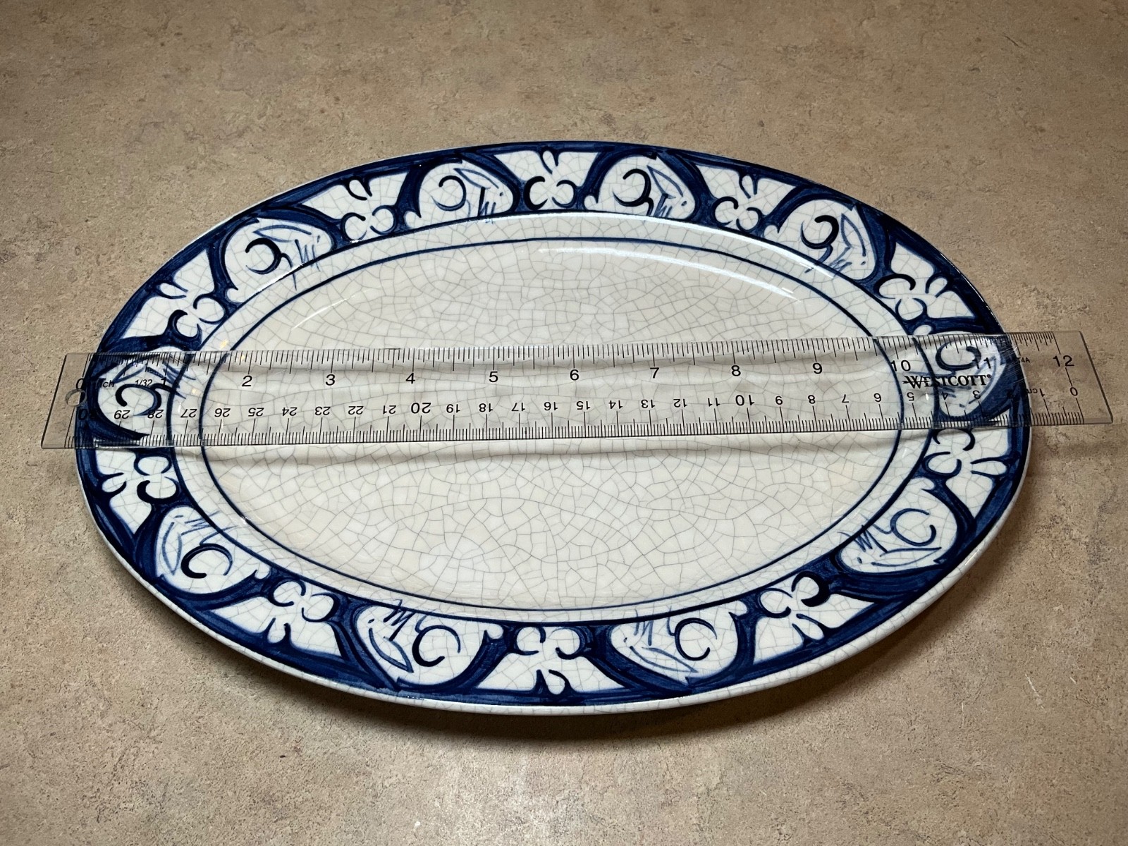 Vtg 1994 Potting Shed Dedham Rabbit Signed Oval Plate Platter 11.5”