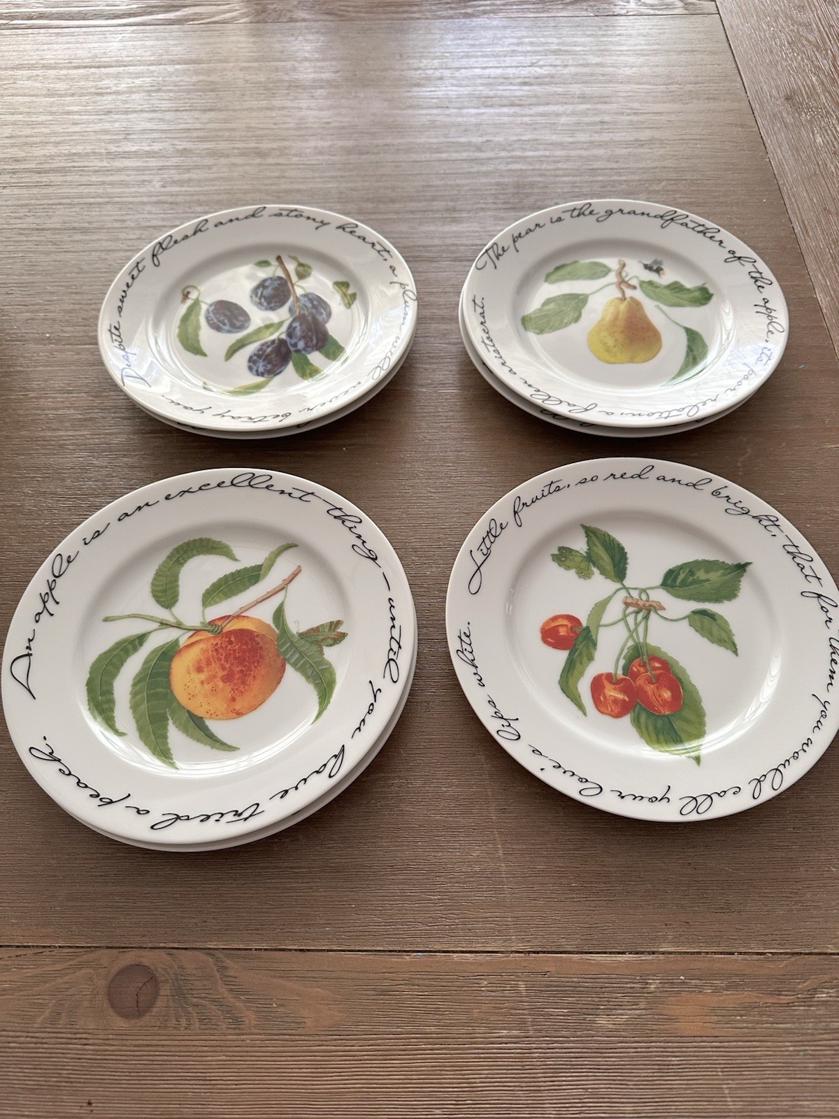 Williams-Sonoma Orchard Suite Salad Plates John Donne Quotes