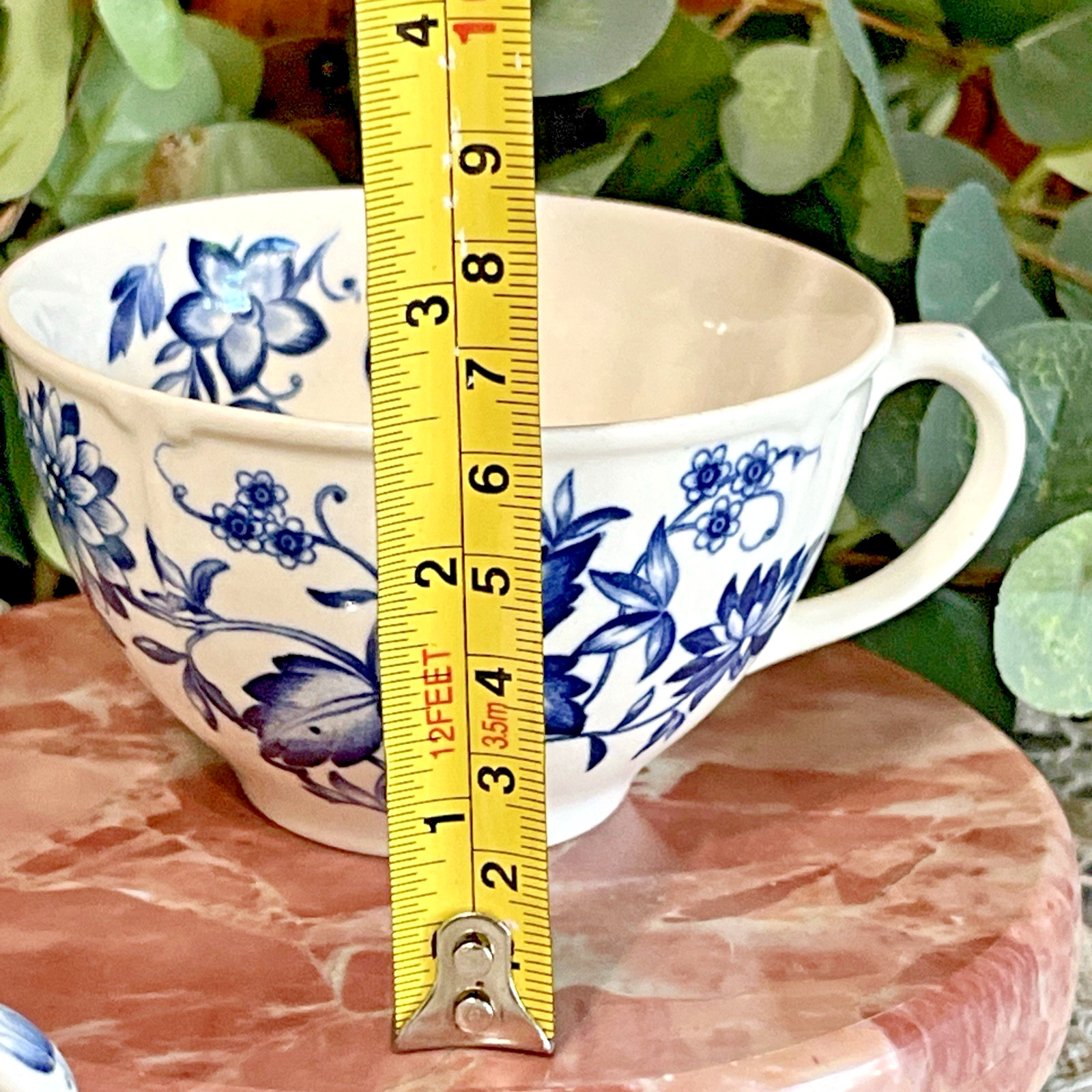 VTG Johnson Bros. England Windsor Ware Malvern Blue Teacup & Saucer Set – 2 Pair