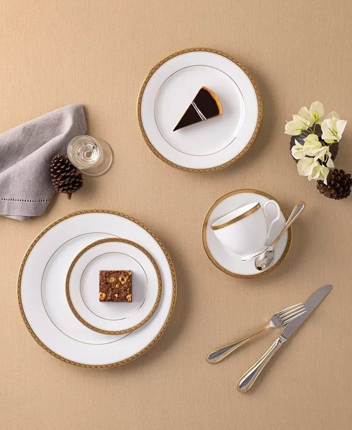 Noritake Charlotta Gold Bread Butter/Appetizer Plate, 6.25 in – Set of 4
