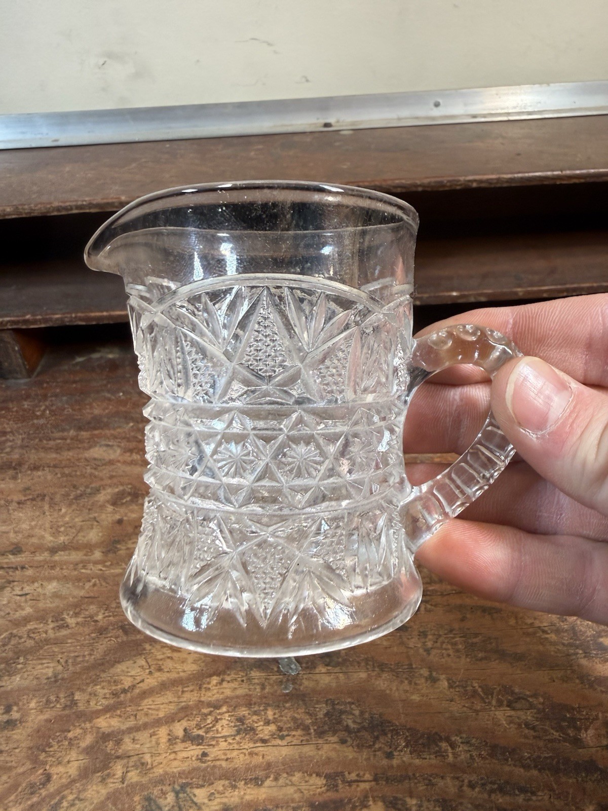 EAPG Bryce, Higbee & Co TEN-POINTED STAR Creamer / Pitcher 1906 Small Creamer
