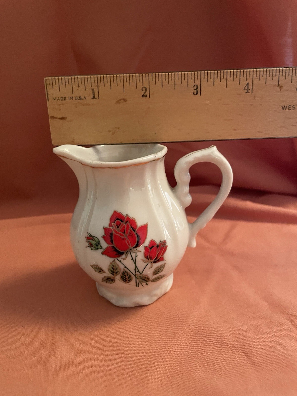 Vintage Porcelain Japan. Gold Trim Creamer 3-1/4” H. Mint Condition Vintage