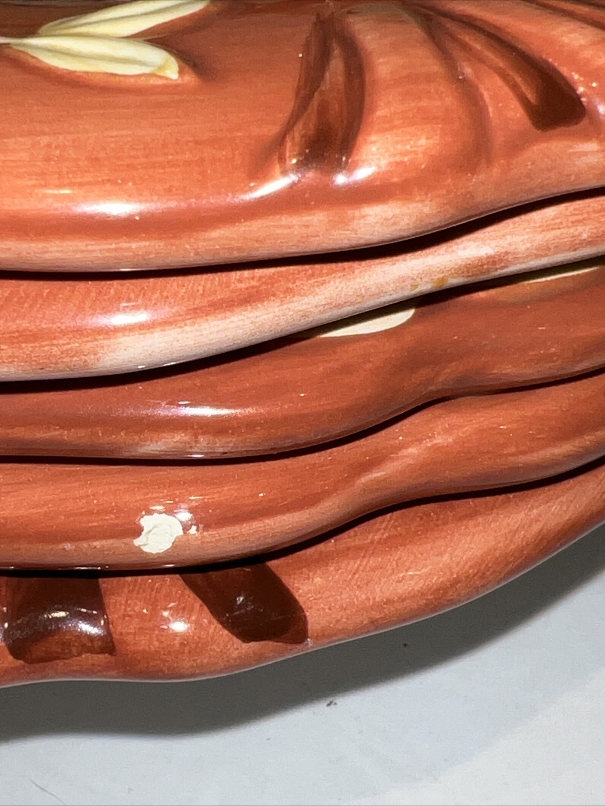 Lot 5 La Toscana by Certified Cereal Soup Serving Bowl Rust Rim Embossed Floral