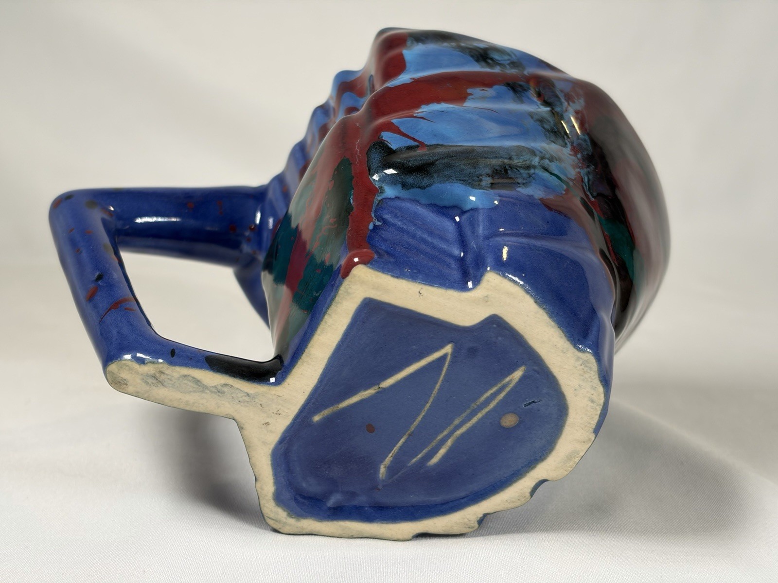RARE CHARLES NALLE Studio Art Pottery Mug ABSTRACT Contemporary Splatter Multi
