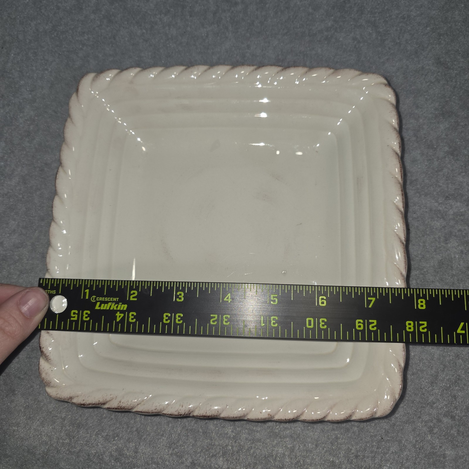 Artimino Tuscan Countryside Ivory/White Square Salad Plates 8″ Set of 6