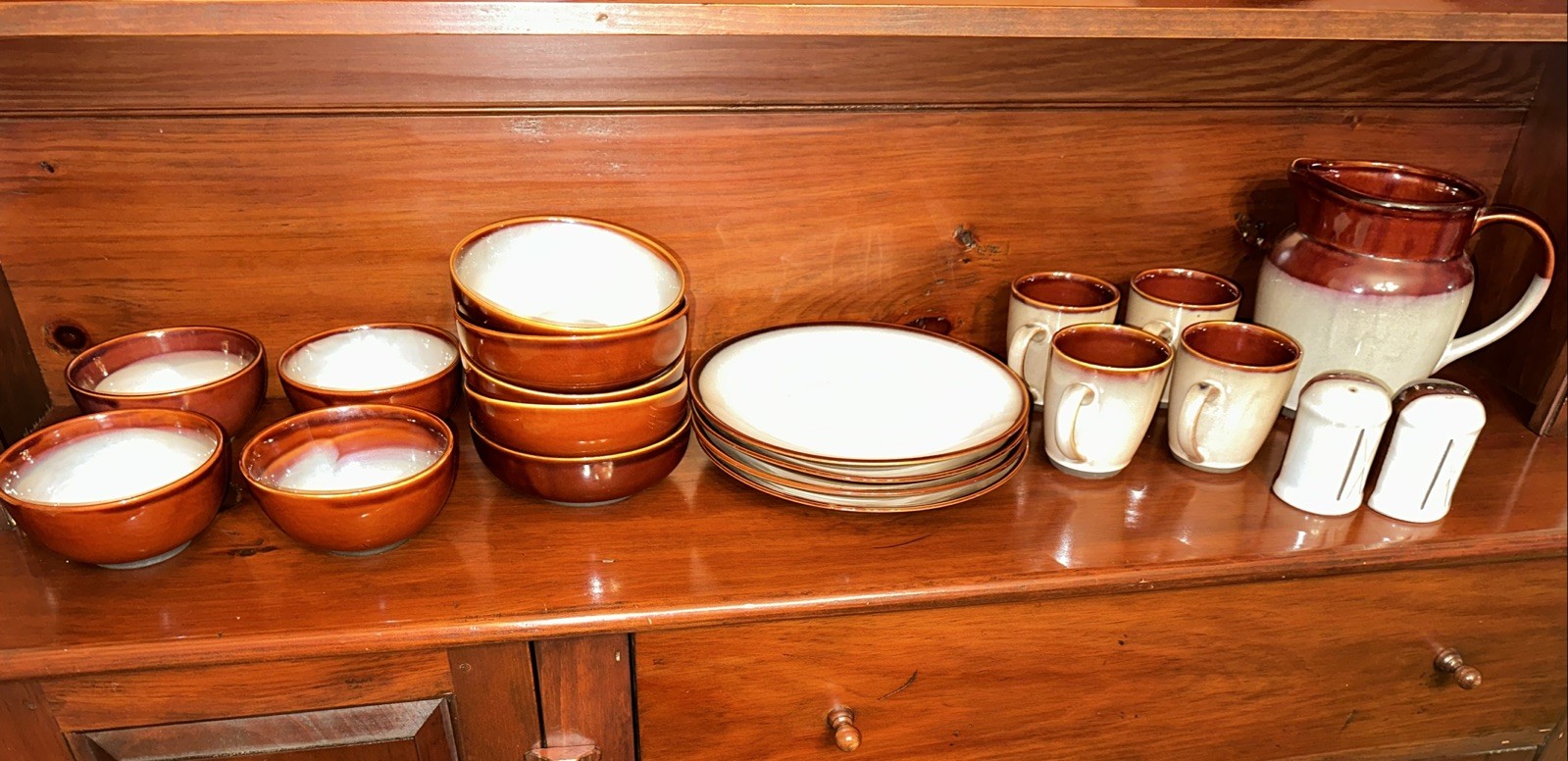 Nova Brown by SANGO Two Toned Drip Glaze Pottery Set