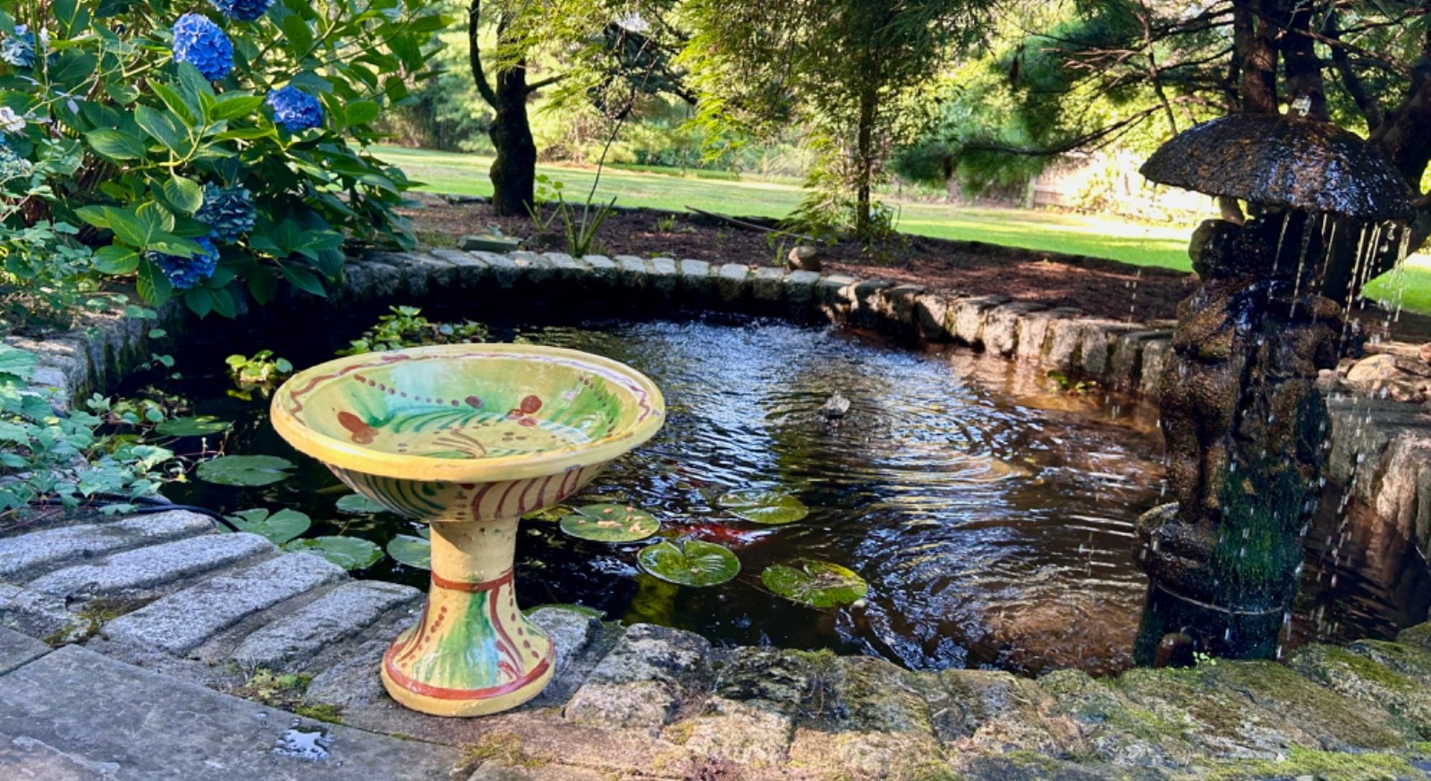 FRENCH ANTIQUE CONFIT TERRA COTTA CERAMIC POTTERY GARDEN PEDESTAL WATER BATH