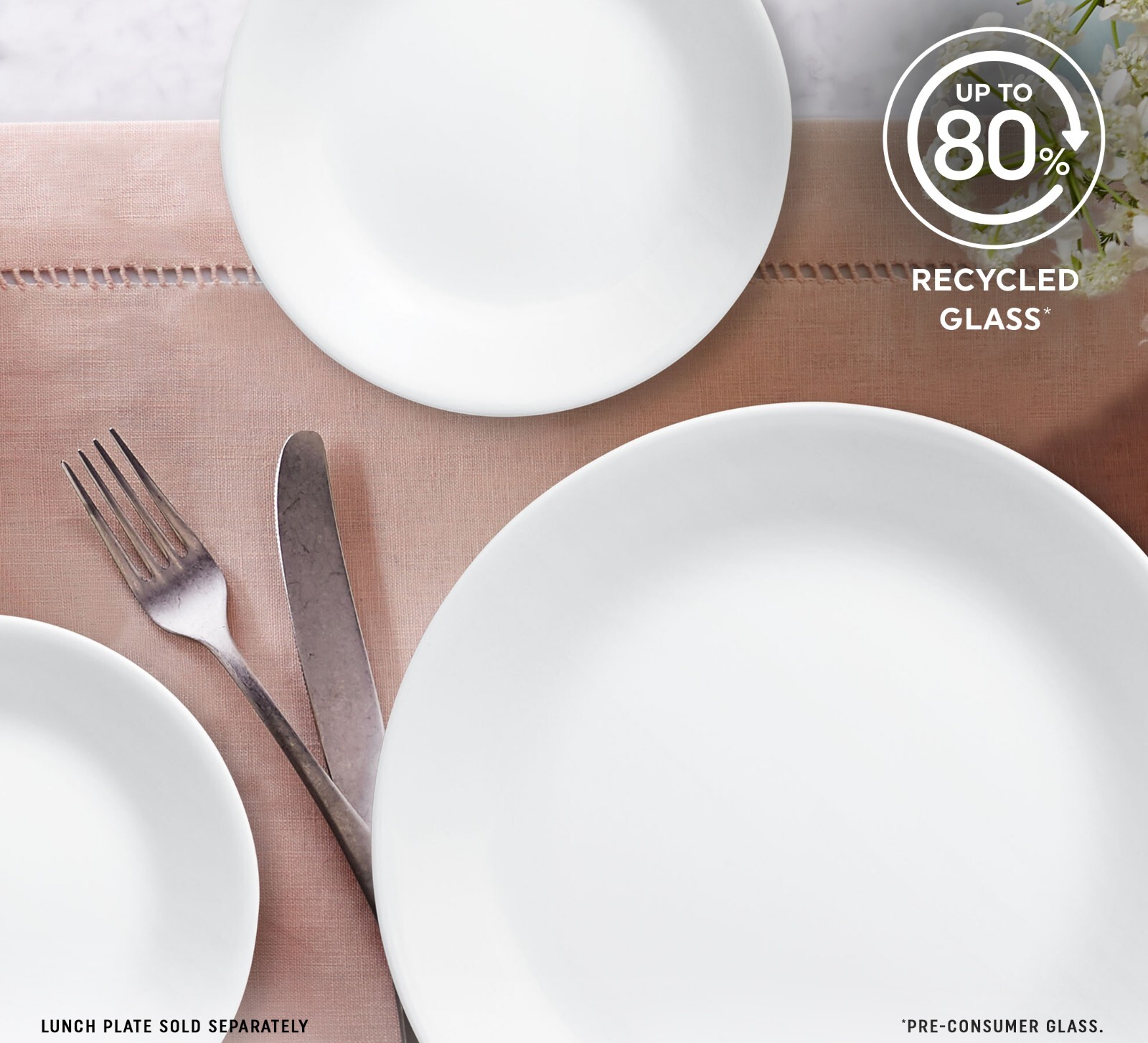 Corelle Winter Frost White 10.25″ Dinner Plate, Set of 6