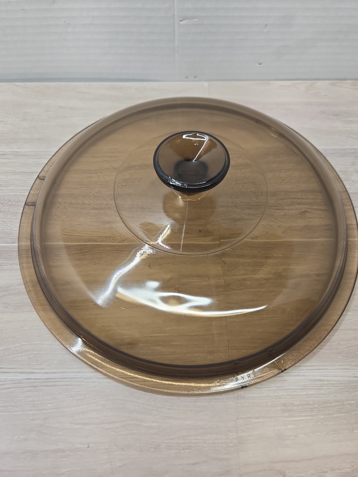 10″ Pyrex Vision Ware Amber Brown Glass 12-C Replacement Lid 9.25” lip