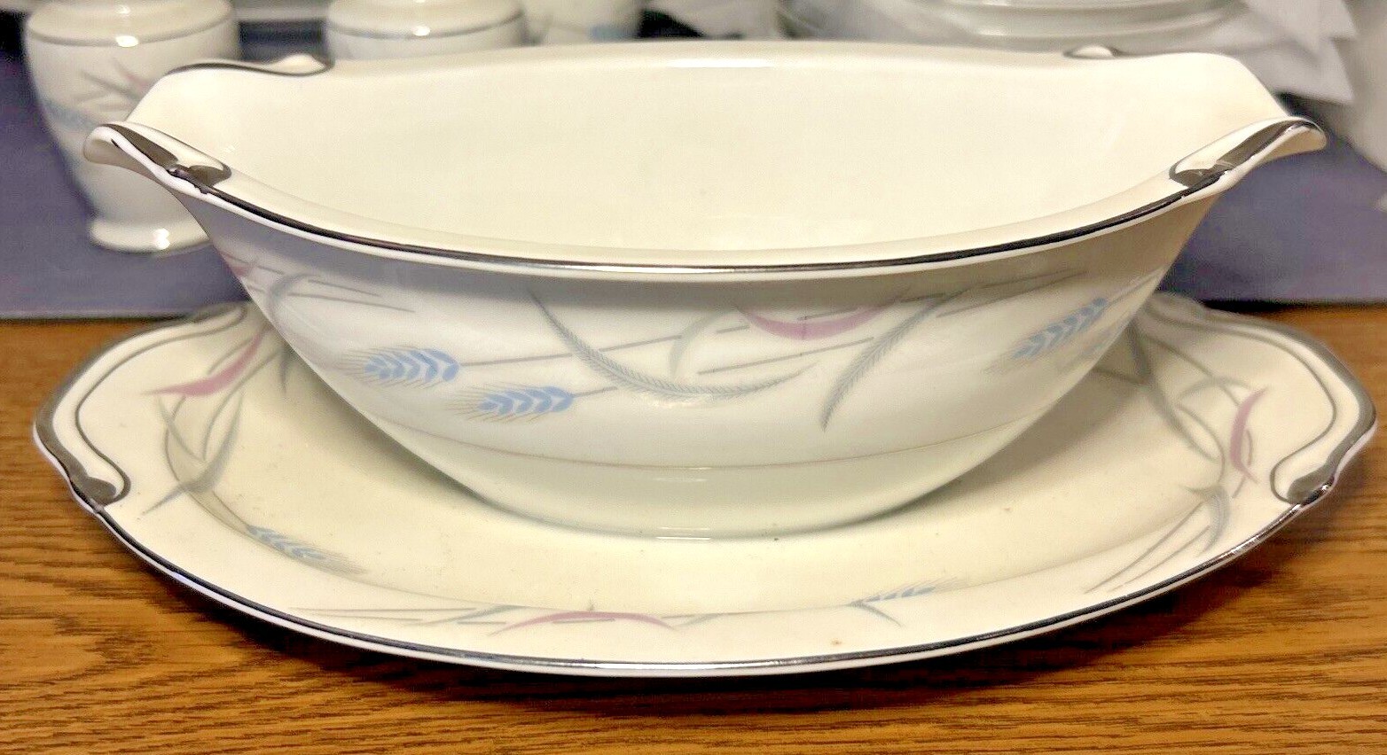 Vintage Valmont China “Royal Wheat” Saucer Bowl Salt Pepper Gravy Trays Japan