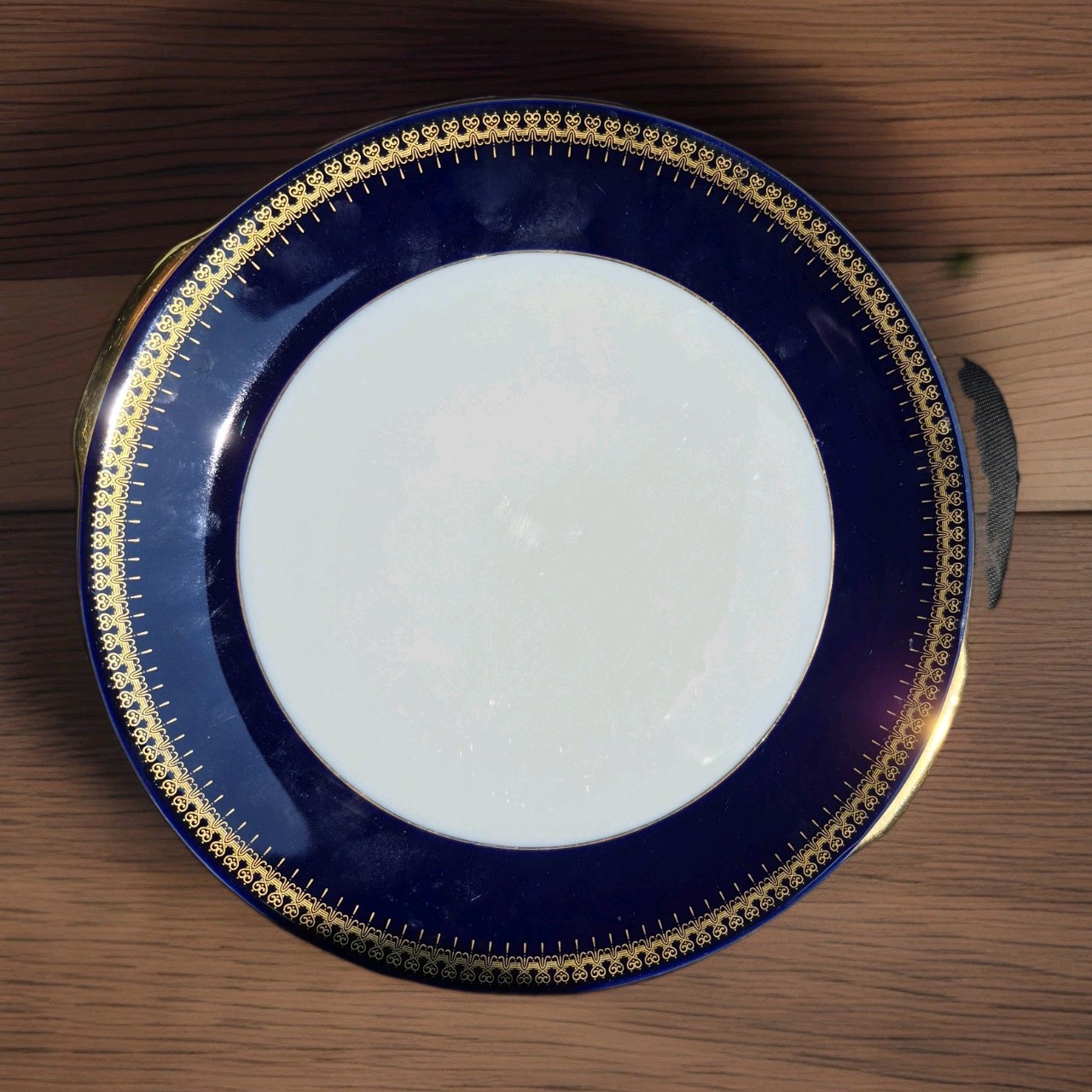 Romanov Collection 11″ Handled Cake Plate Platter Genuine Cobalt Christineholm