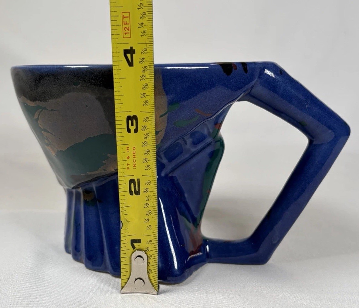 RARE CHARLES NALLE Studio Art Pottery Mug ABSTRACT Contemporary Splatter Multi