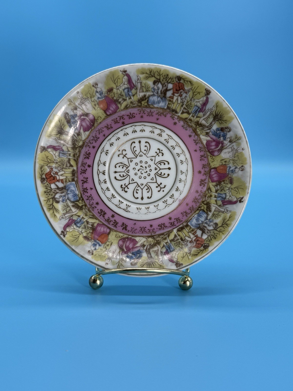 VINTAGE Royal Vienna Saucer 1455 Courting Scene Porcelain Decorative Dish!
