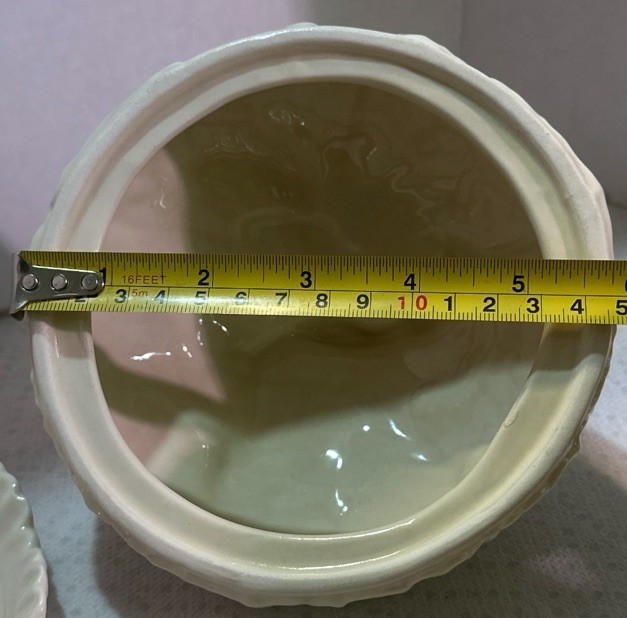 Silvestri Ceramic Butter / Cheese Dish With Cabbage Leaf Domed Lid 7”X 4.25”