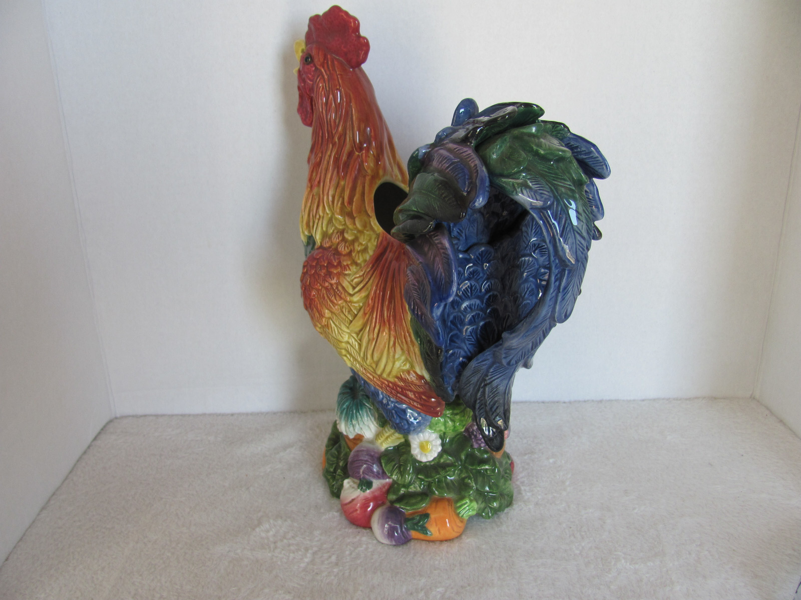 Fitz & Floyd Classics Country Gourmet Rooster 12” Tall Pitcher Centerpiece