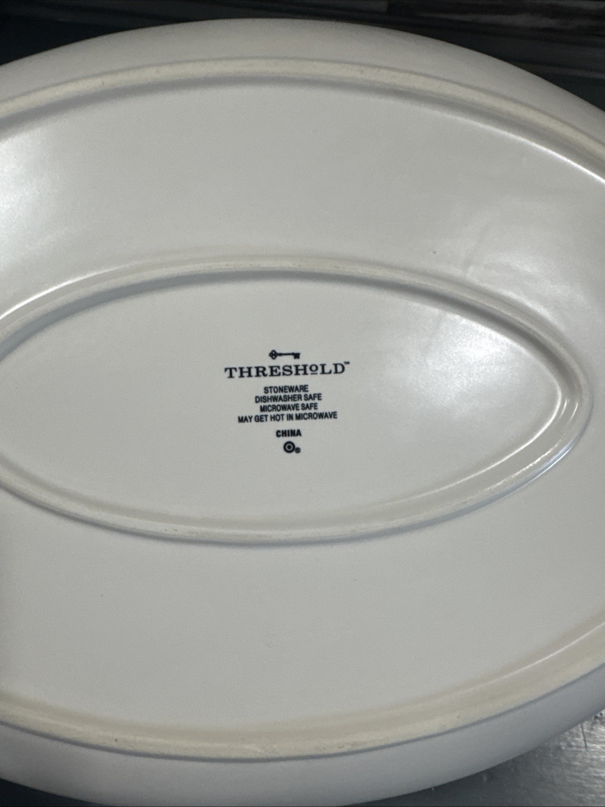 Threshold White Platter W Gold Trim, 15” Christmas