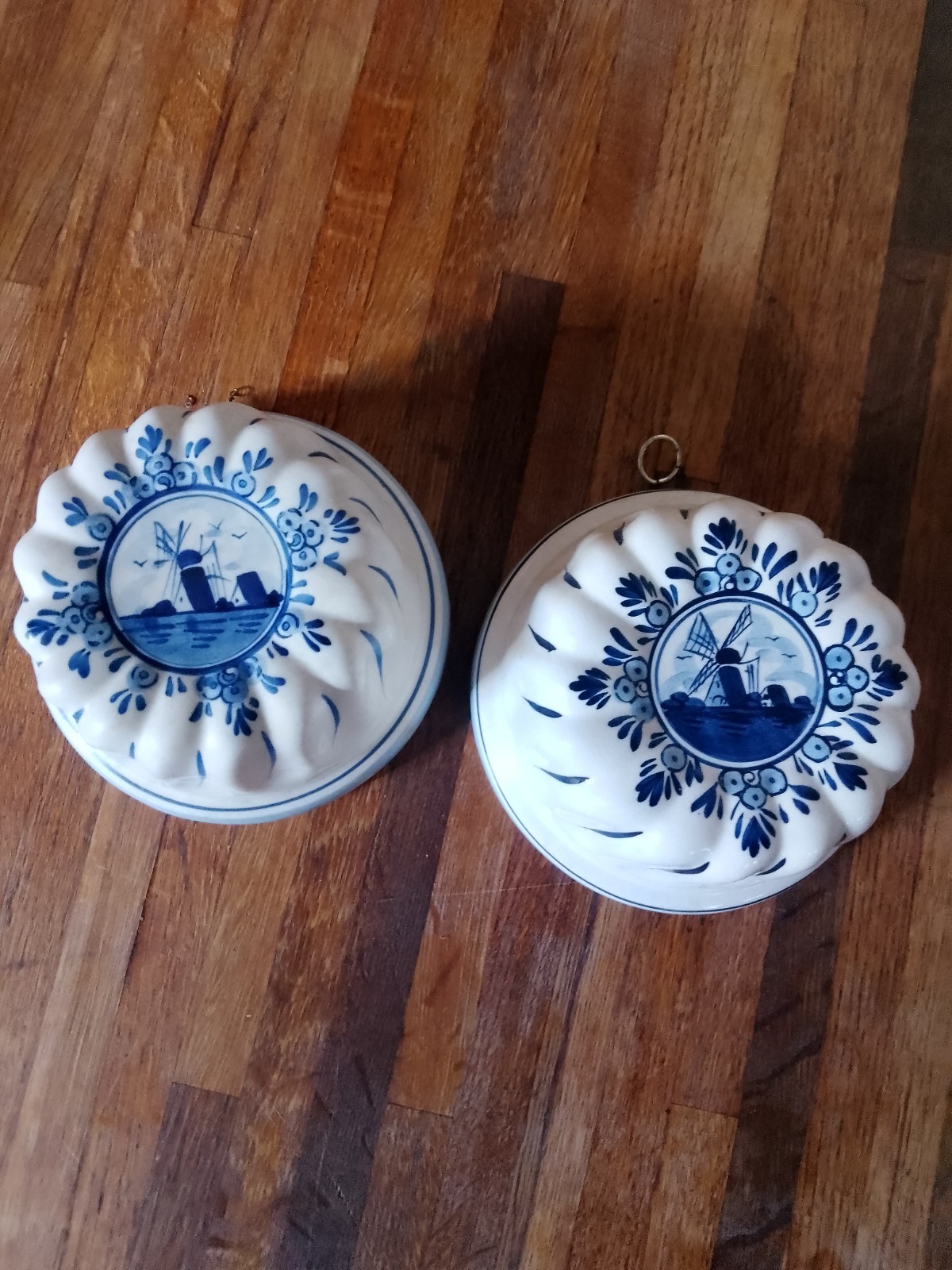 Delft 6 Pieces Wall hanging Bowls/plates Blue Antique