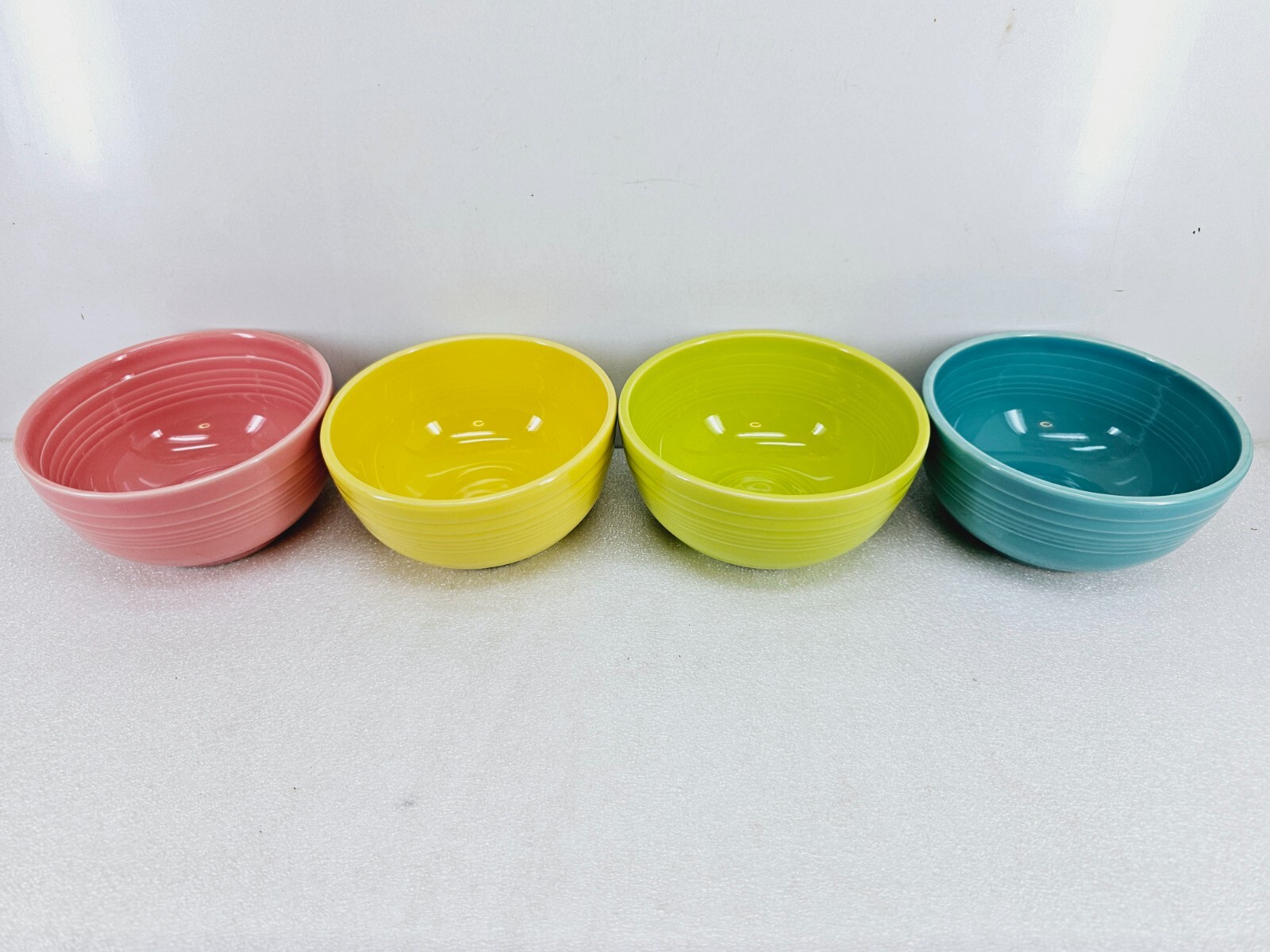 set 4 Small Bistro BOWLS peony sunflower lemongrass turquoise FIESTA 22 OZ. NEW