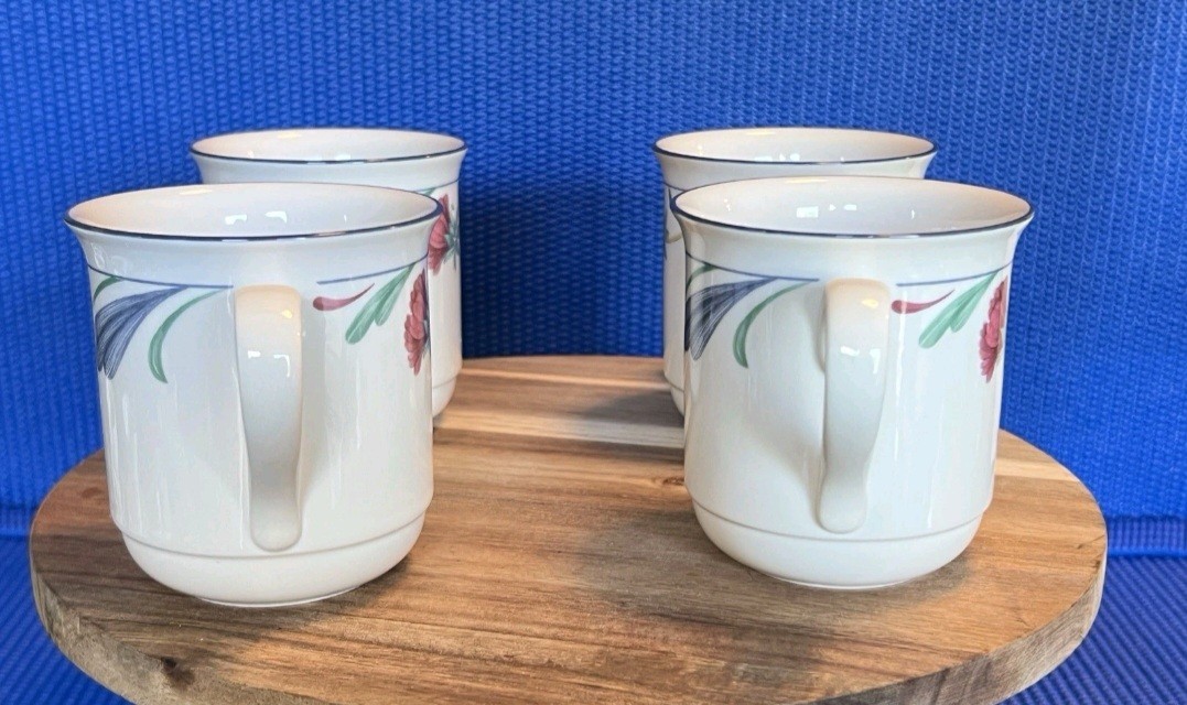 Set of 8 Lenox Chinastone Poppies on Blue Coffee/tea Cups/Mugs UNUSED