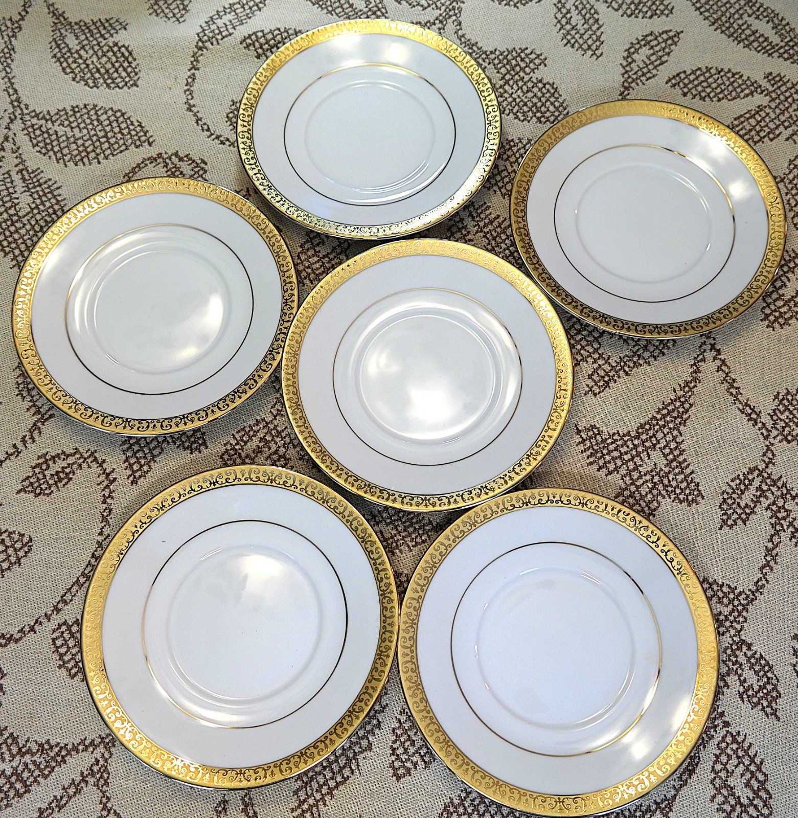 *Set of 6* Royal GOLD BUFFET Cups & Saucers Vintage EUC 1991 [30 available]