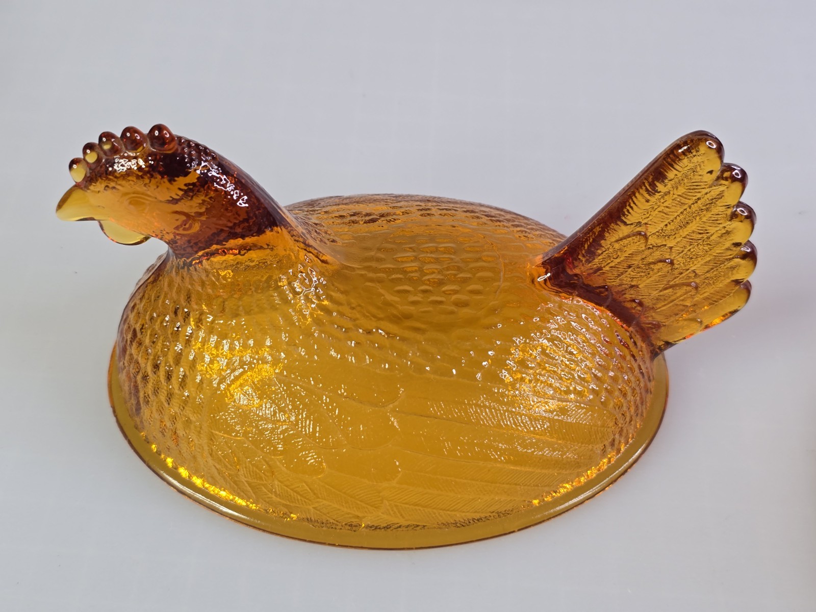 VTG Indiana Glass Amber Golden Hen On A Nest Candy Dish EXCELLENT LOOK !! GIFT !
