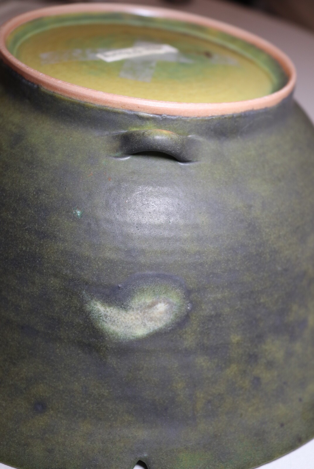 Contemporary Canadian Art Studio Pottery green Centerpiece Bowl By Kayo O’Young