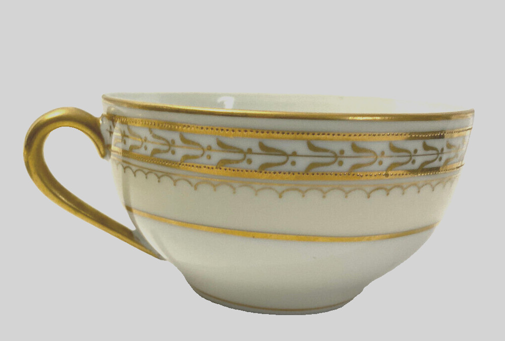 Noritake M Chanfaire China Japan Cup And Saucer Ivory White Gold