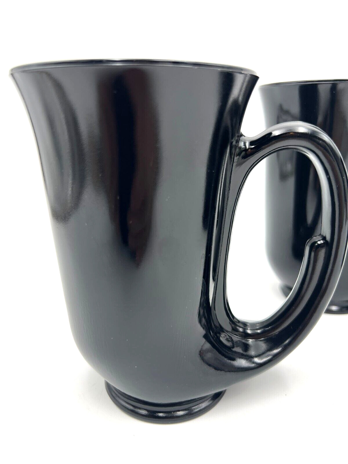 Indiana Glass Tiara Black Hunter’s 12 oz Horn Mugs – Set of 3