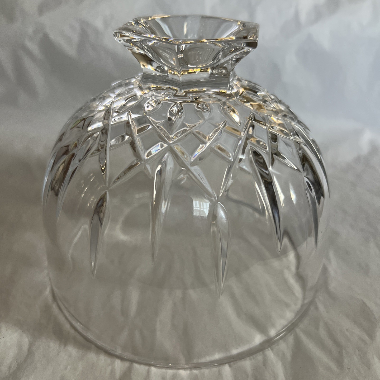 Vera Wang Fidelity Footed 6″ Crystal Bowl Vertical Cuts Wedgwood READ