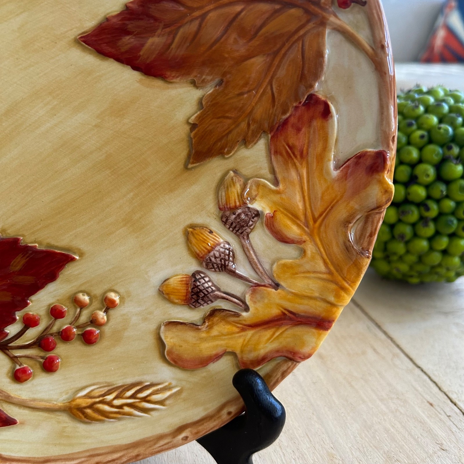 Fitz and Floyd Classics Harvest Gourmet Canape Plate Acorns Thanksgiving Fall