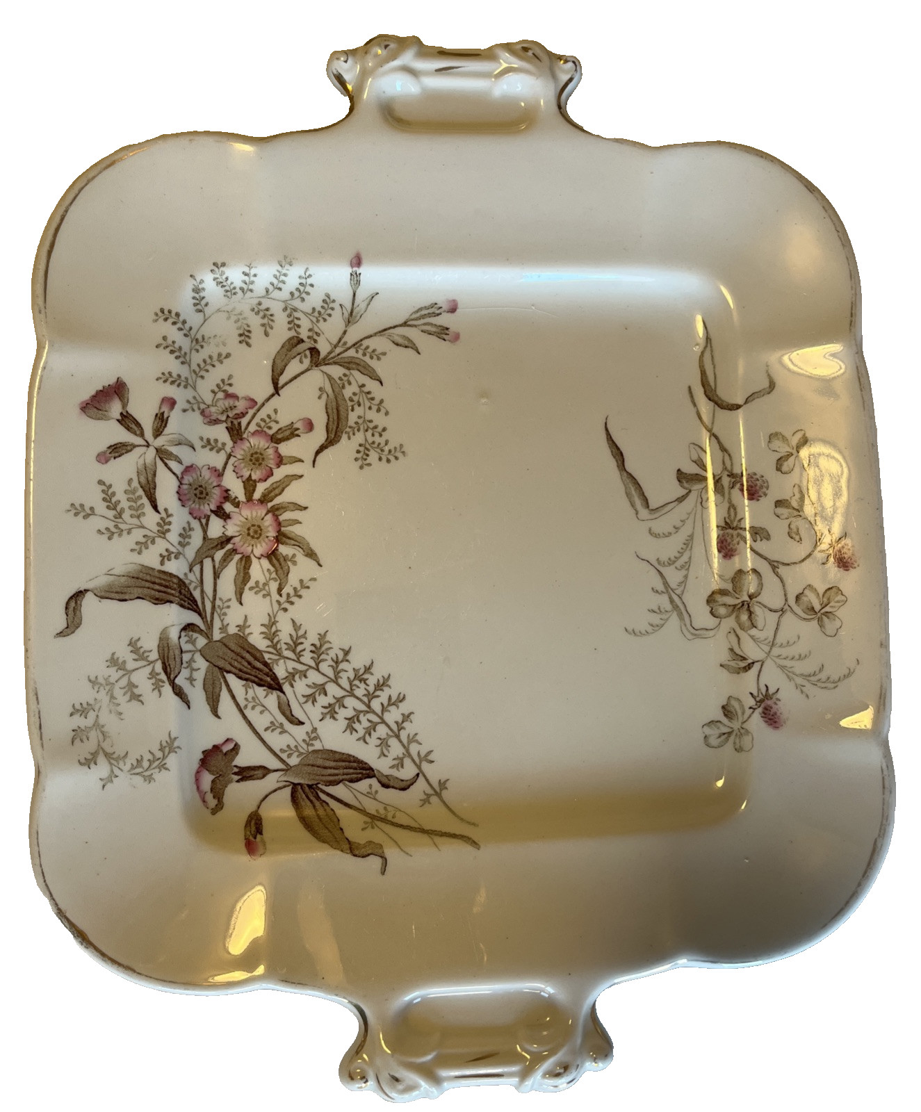 Fenton Plate Edwards Bros Ironstone China Platter England Victory Floral Antique