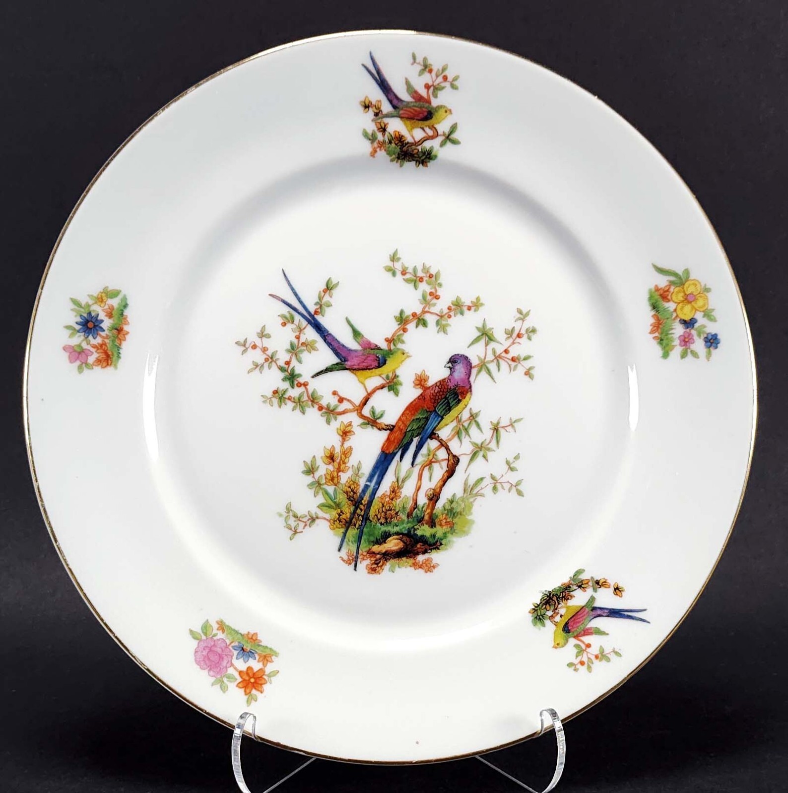 Vintage Mismatched China Salad Plates Gallery Wall Collection Chipped Set/4