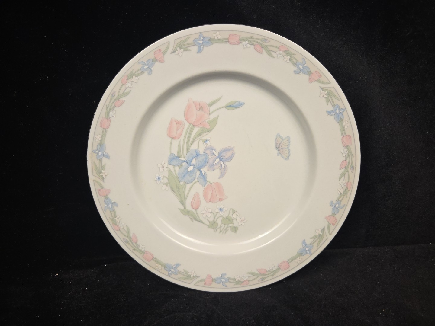 Center Stage By Excel Illusions Floral Border Center Dinner Plate 10.5″ Set of 4
