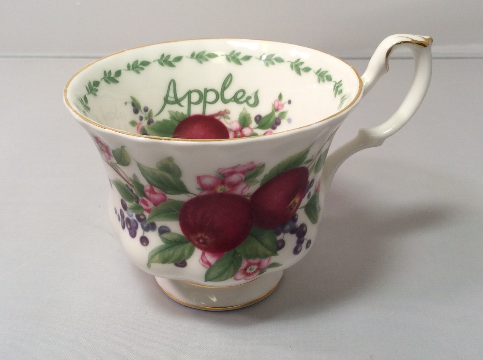 4 Fruit Royal Albert Bone China Teacups, Fruit Grapes, Peaches, Pears & Apples
