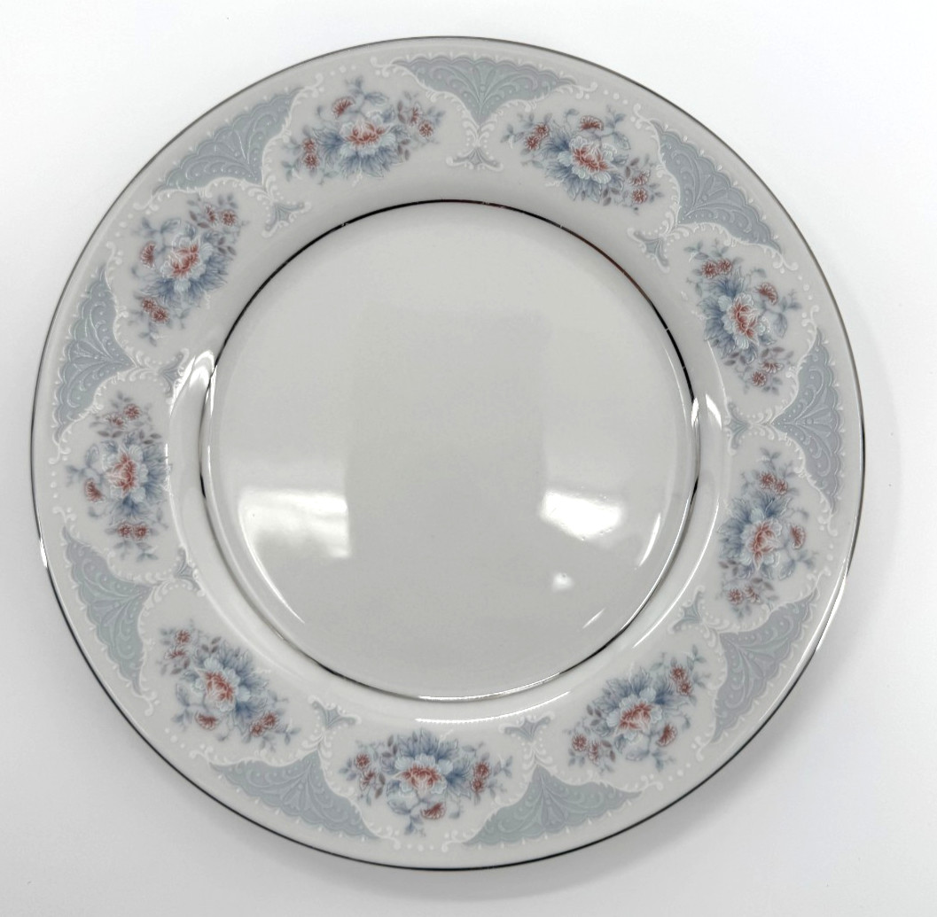 6 Silverie Fine China Sapphire Salad Plates 7.5″ Floral Discontinued Vintage