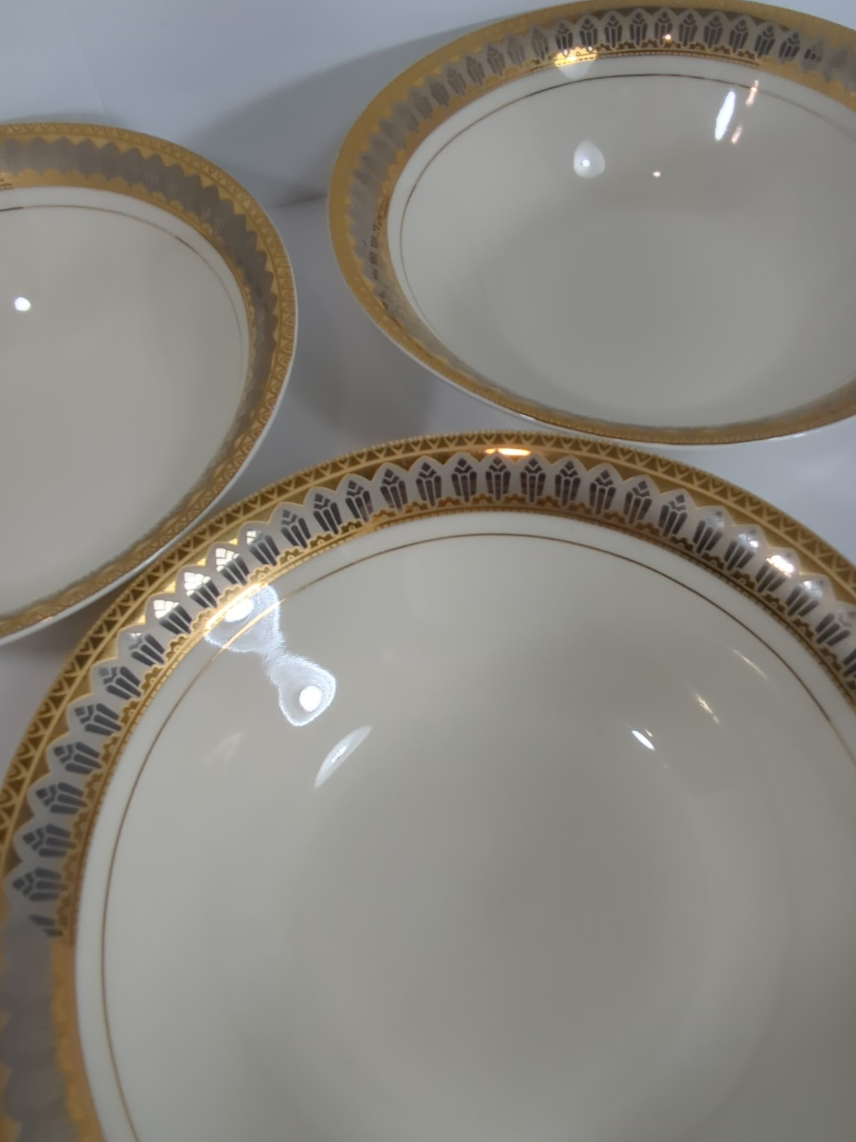 Set of 3 Vintage 1994 Macy’s Royal Gallery San Marco 9″ Gold Trim Serving Bowls