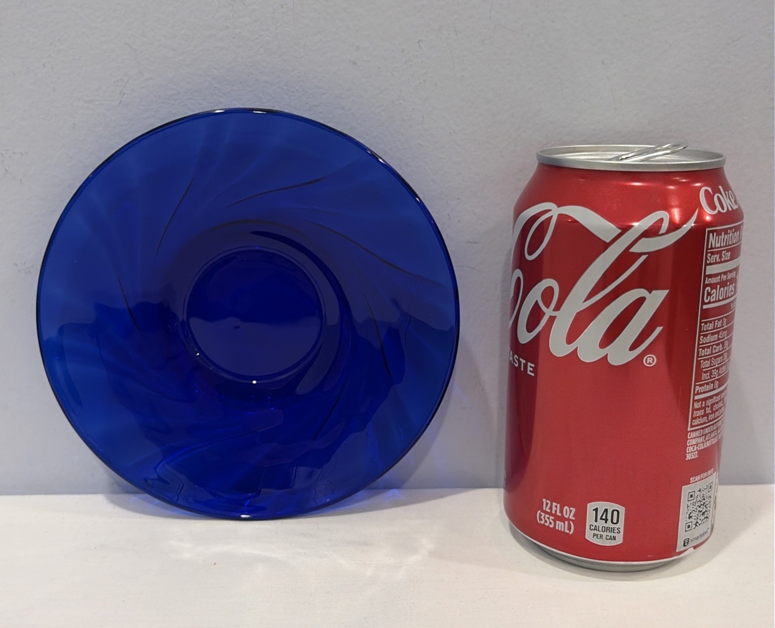Vintage Saucer Plate 5-1/4″ Rivage Cobalt Blue by Duralex Swirl Design France