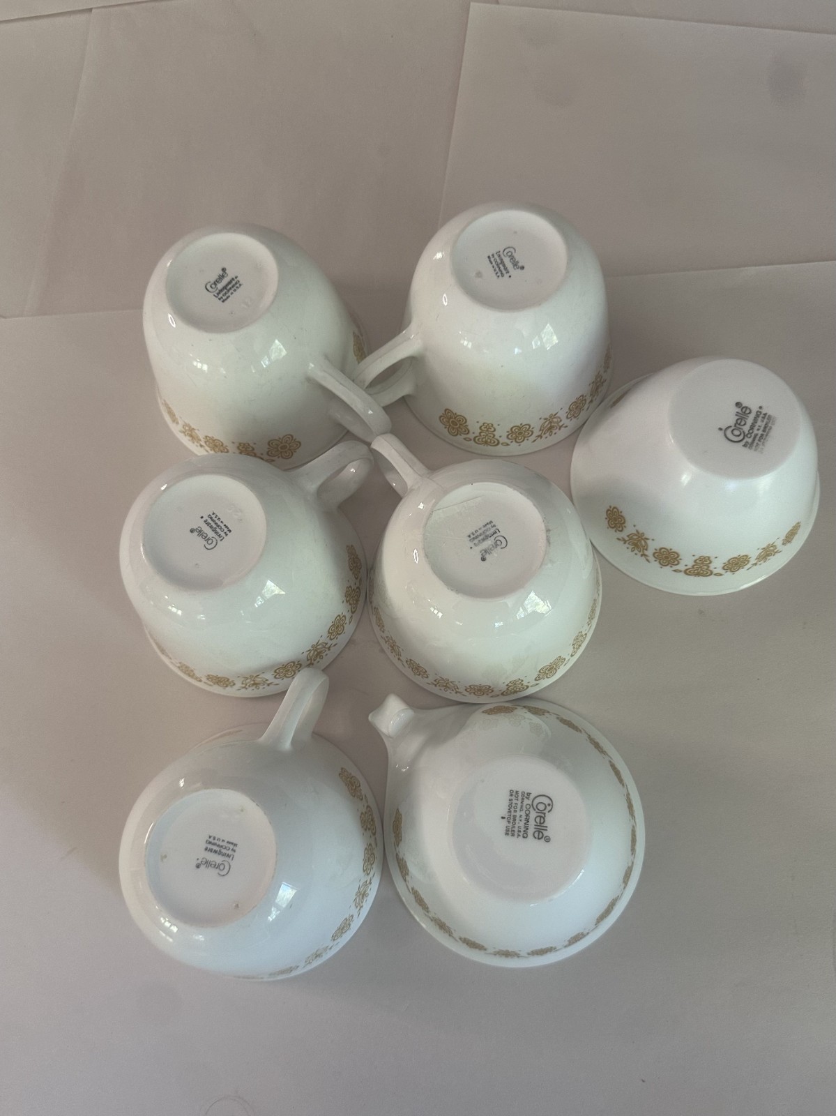Corelle Livingware Butterfly Gold Floral Dinnerware Lot Plates Cups Bowl USA