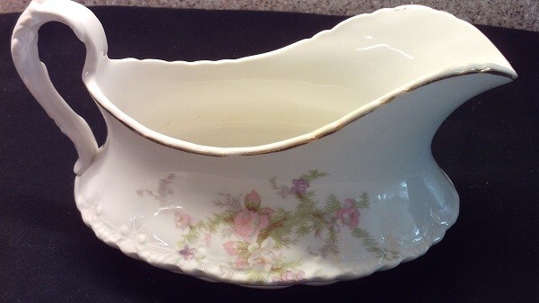 Vintage Homer Laughlin Hudson Floral Themed Gravy Boat